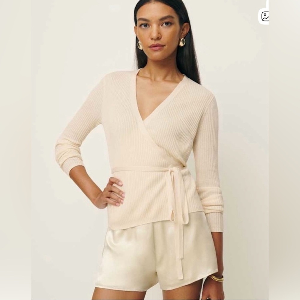 Reformation Ivory Knit Sweater